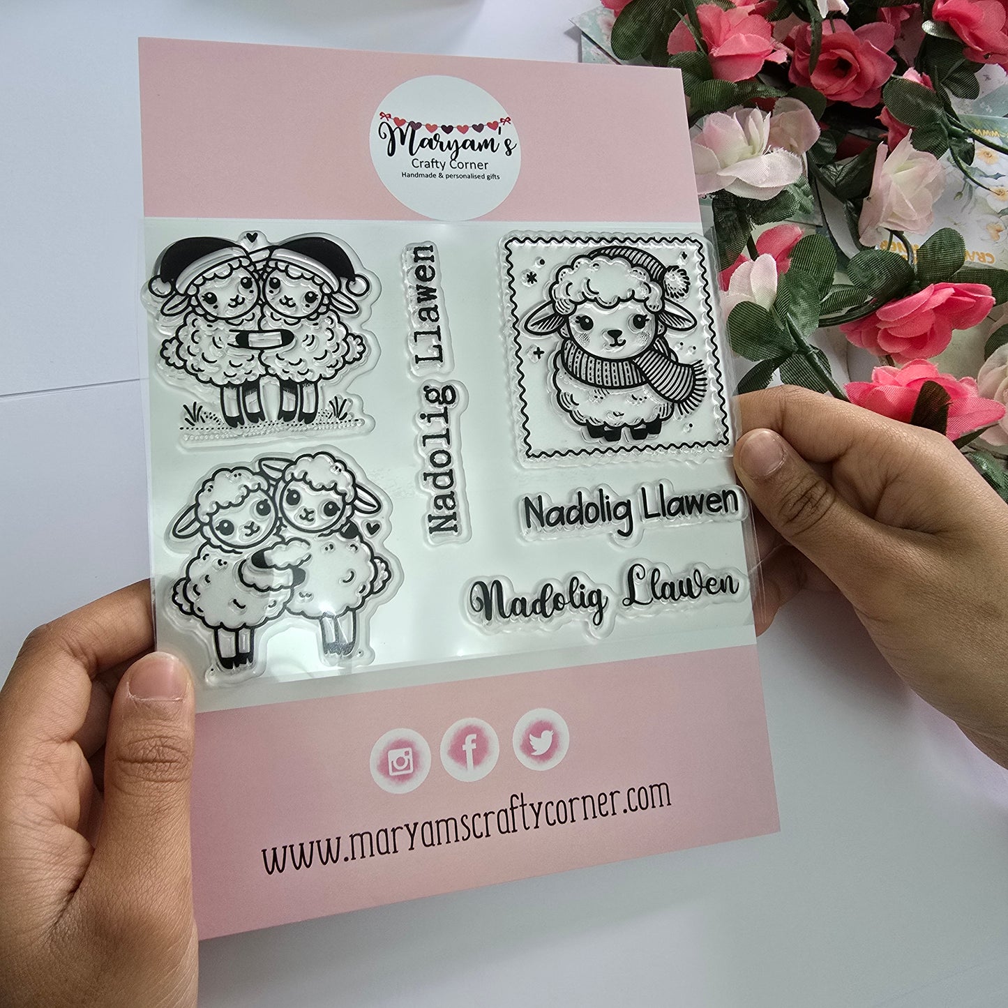 Welsh Christmas Clear Stamp Set - Nadolig Llawen Sheep Designs | Perfect for Card Making, Scrapbooking, Papercrafts, and Holiday Gift Tags