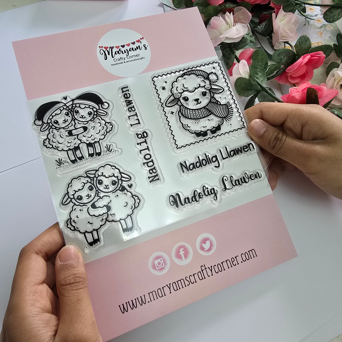 Welsh Christmas Clear Stamp Set - Nadolig Llawen Sheep Designs | Perfect for Card Making, Scrapbooking, Papercrafts, and Holiday Gift Tags