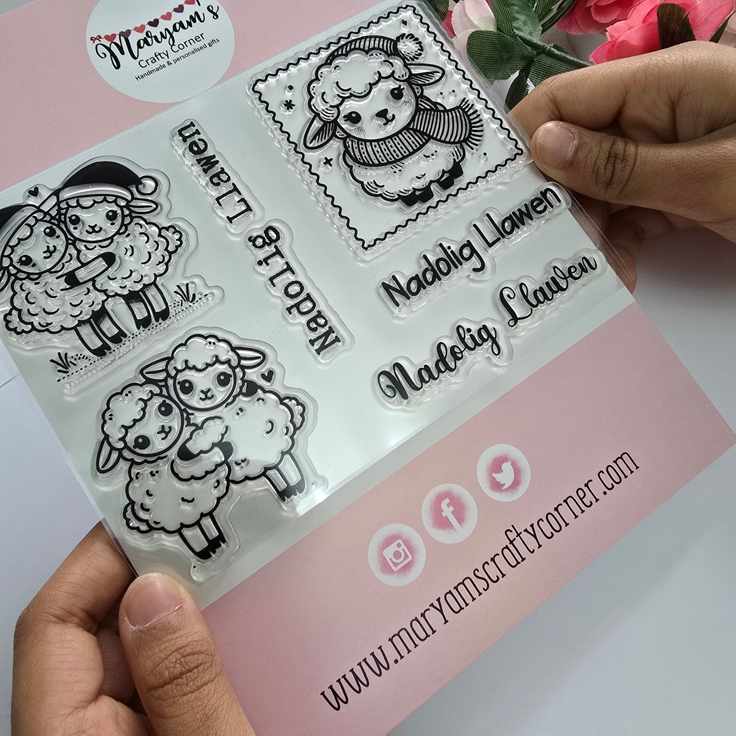 Welsh Christmas Clear Stamp Set - Nadolig Llawen Sheep Designs | Perfect for Card Making, Scrapbooking, Papercrafts, and Holiday Gift Tags