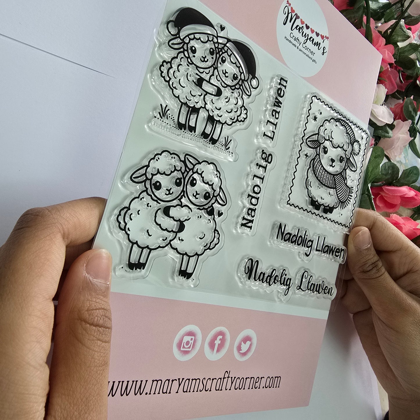 Welsh Christmas Clear Stamp Set - Nadolig Llawen Sheep Designs | Perfect for Card Making, Scrapbooking, Papercrafts, and Holiday Gift Tags