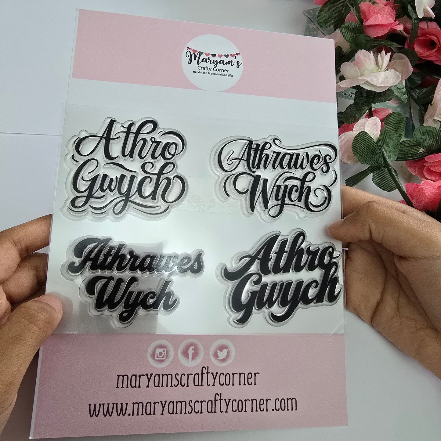 Welsh Teacher Stamp Set - Athro/Athrawes Gwych | Perfect for Crafting, Card Making, and Teacher Gifts,Handmade Welsh Designs