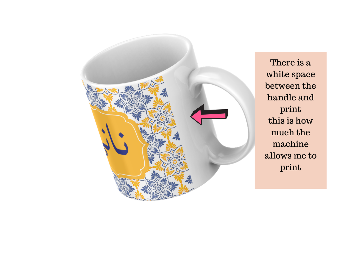 Green Small Urdu floral Mug Traditional Ethnic Design Nani or Nana written in Urdu font, perfect coffee mug, Ideal desi grandparent gift (Copy)