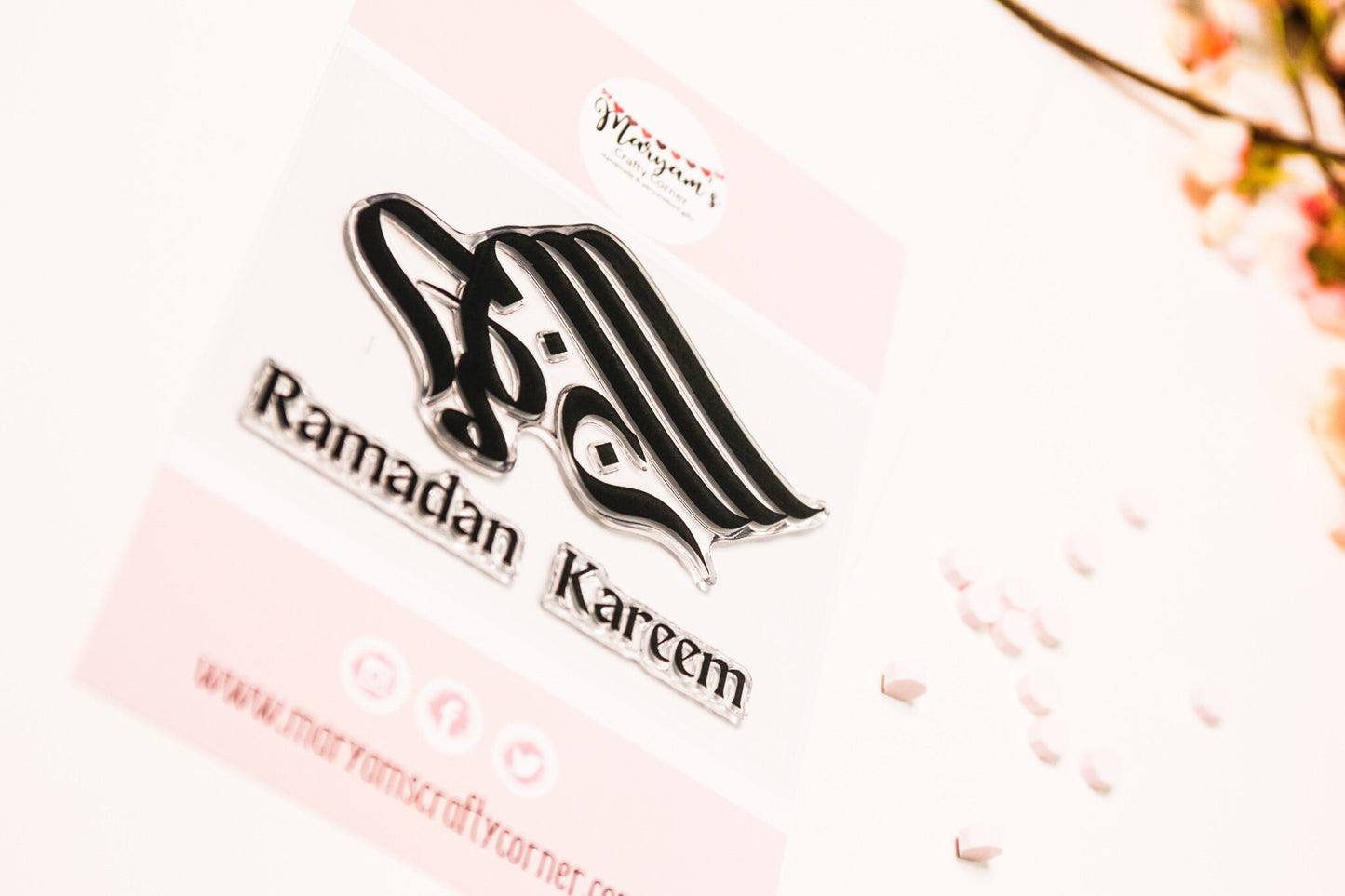 A6 packet of unmounted islamic greeting stamps Ramadan Kareem stamp. Calligraphy english ramadan kareem. Ideal for making islamic Cards