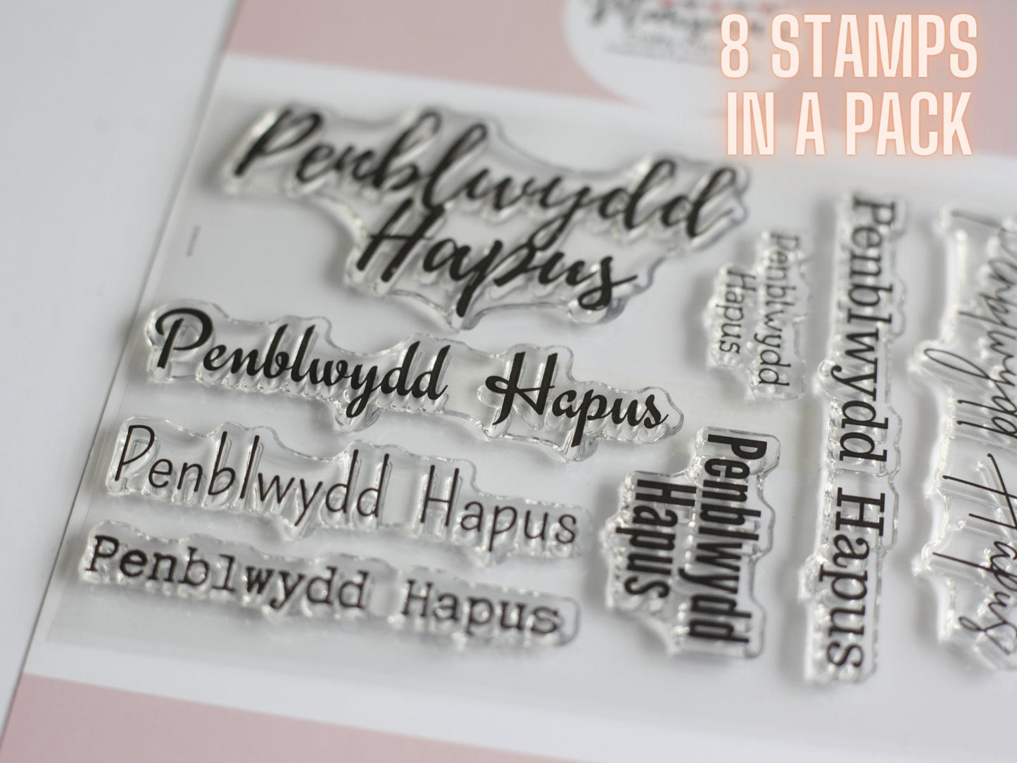 Welsh Happy Birthday Stamps, Penblwydd Hapus stamps for Making welsh birthday cards, tags and personalising welsh wrapping paper