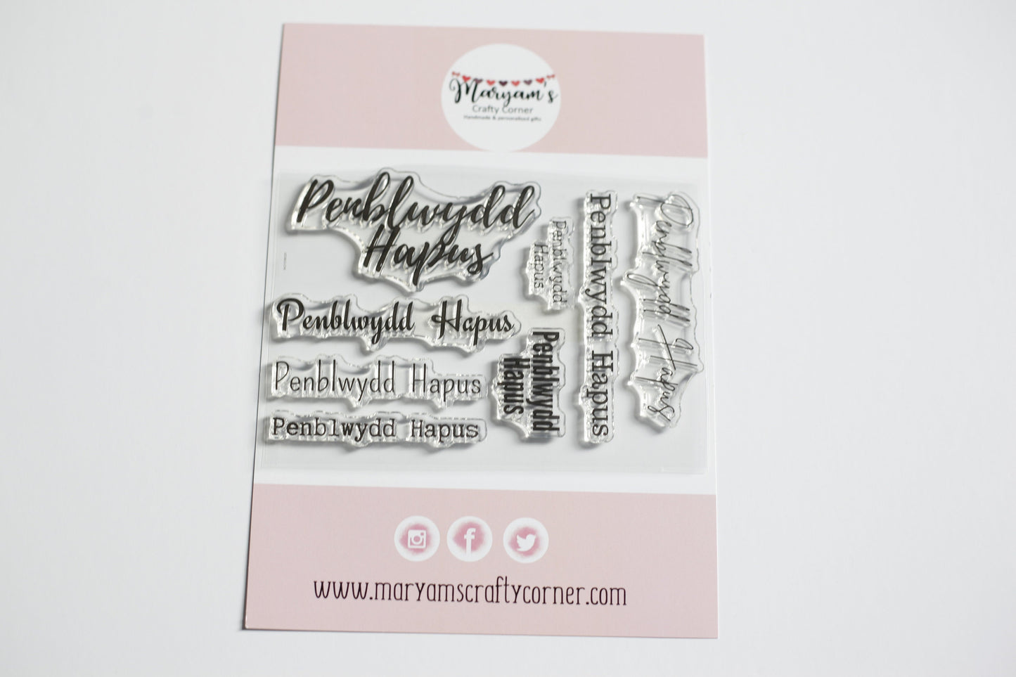 Welsh Happy Birthday Stamps, Penblwydd Hapus stamps for Making welsh birthday cards, tags and personalising welsh wrapping paper