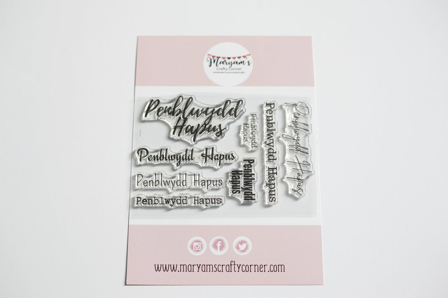Welsh Happy Birthday Stamps, Penblwydd Hapus stamps for Making welsh birthday cards, tags and personalising welsh wrapping paper