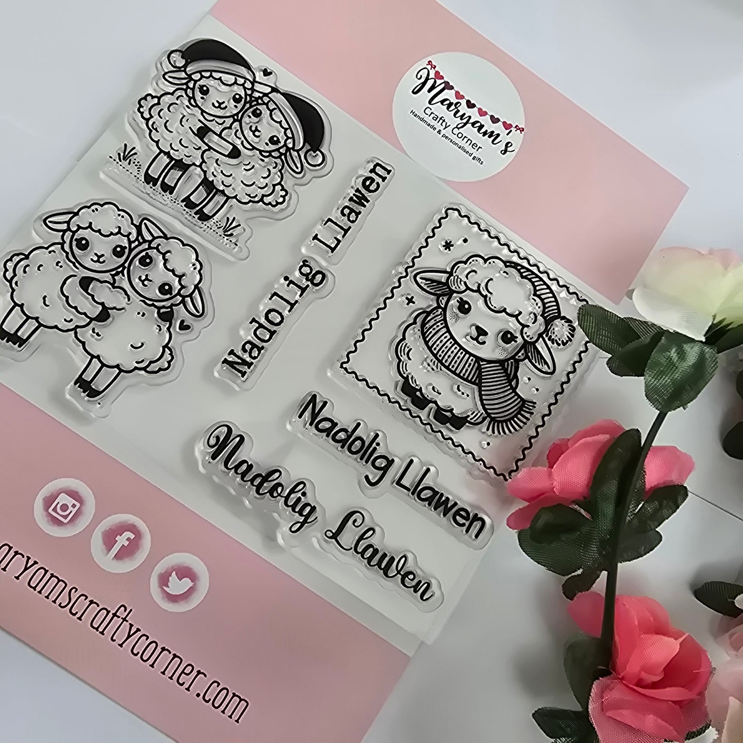 Welsh Christmas Clear Stamp Set - Nadolig Llawen Sheep Designs | Perfect for Card Making, Scrapbooking, Papercrafts, and Holiday Gift Tags