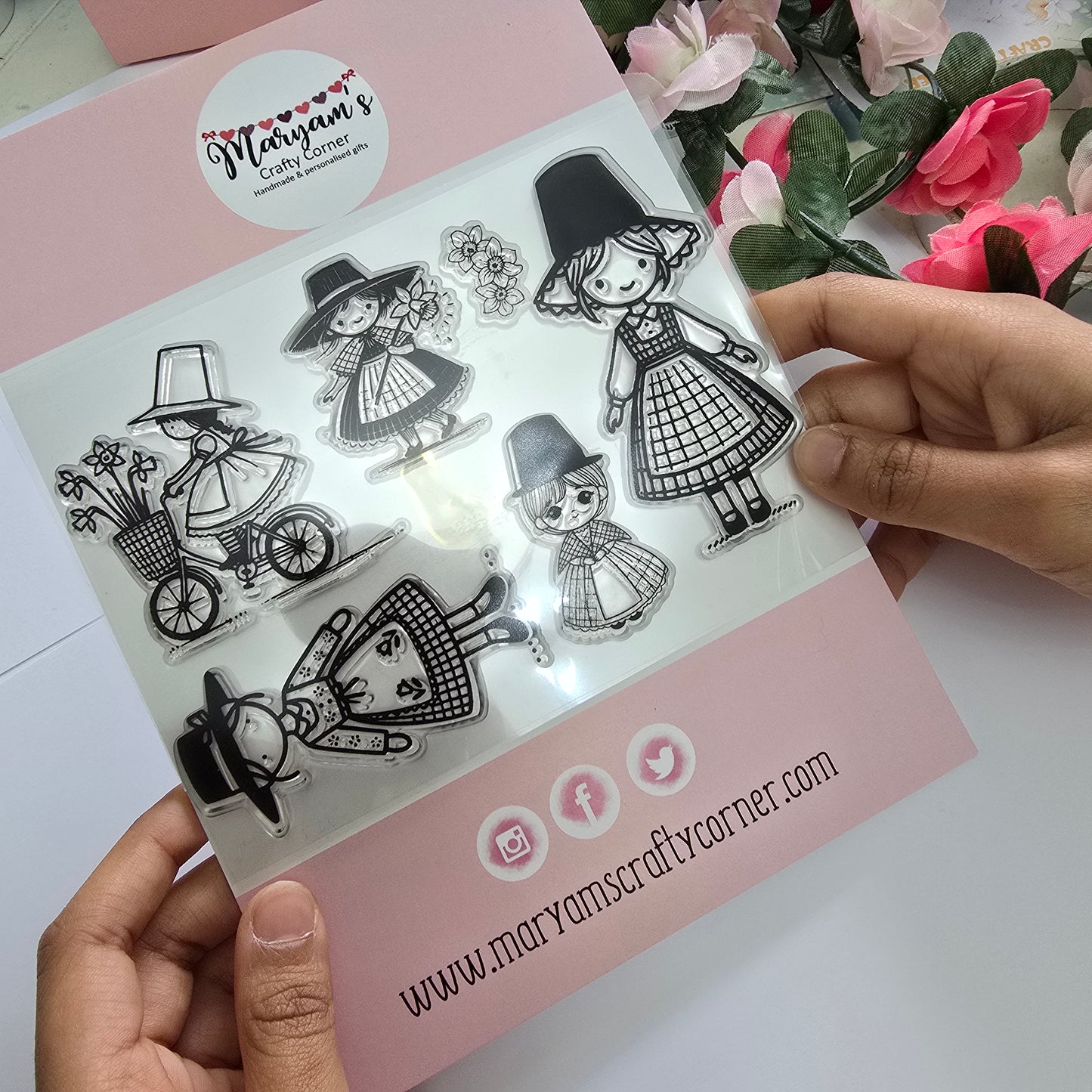Welsh Lady Clear Stamp Set - Traditional Welsh Costume Designs for Card Making, Scrapbooking, Crafting, and Unique Handmade Projects