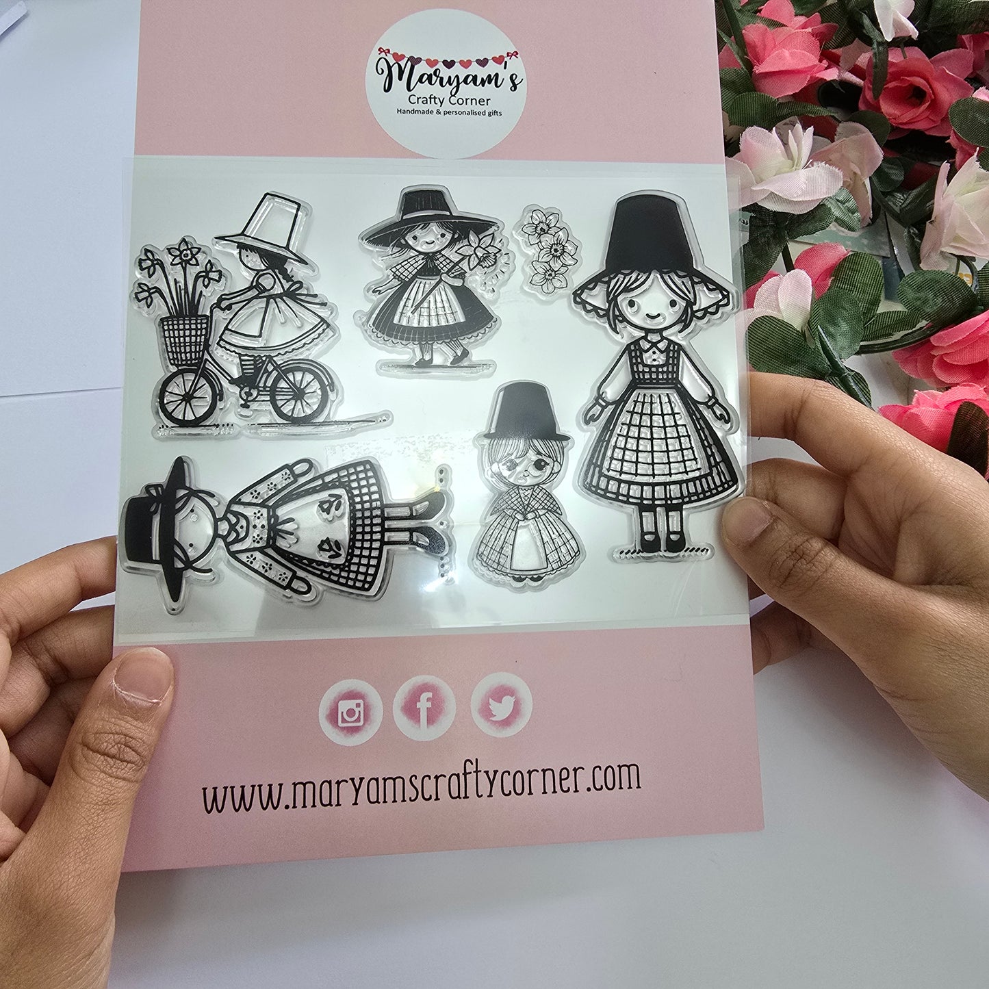 Welsh Lady Clear Stamp Set - Traditional Welsh Costume Designs for Card Making, Scrapbooking, Crafting, and Unique Handmade Projects