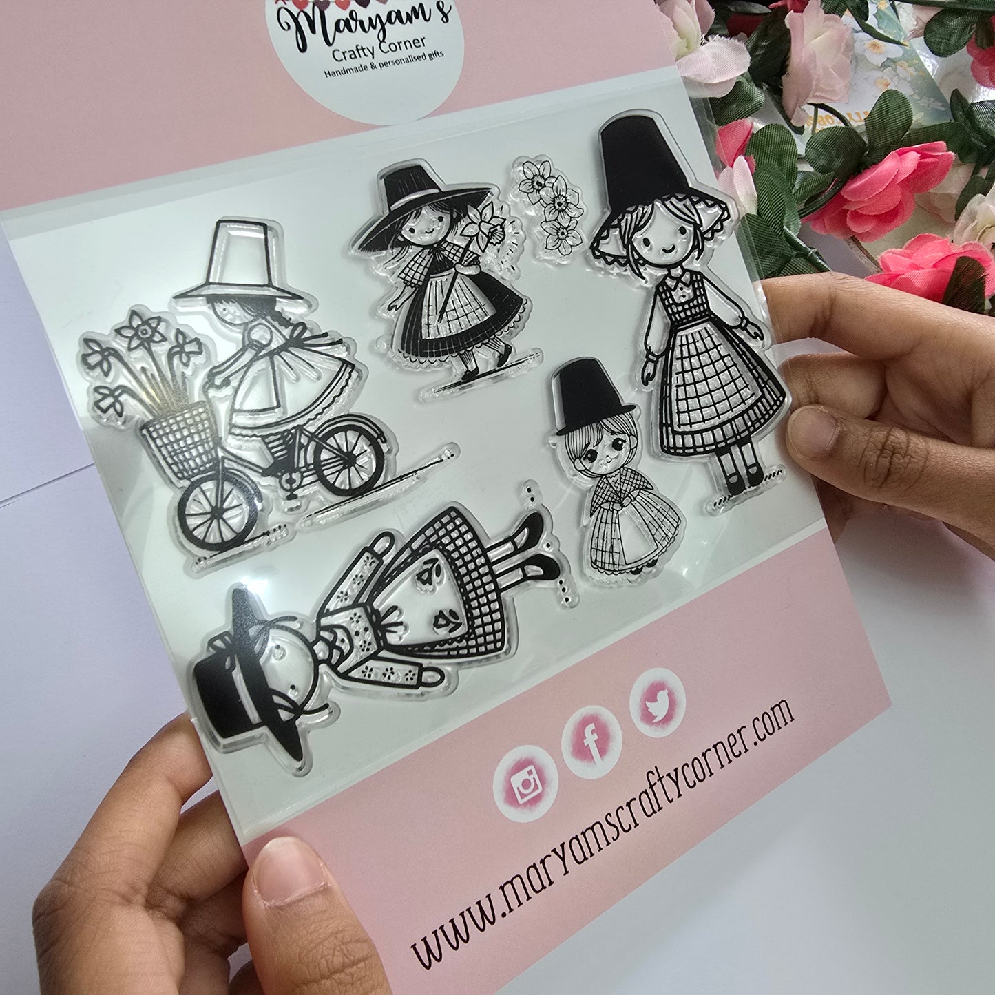 Welsh Lady Clear Stamp Set - Traditional Welsh Costume Designs for Card Making, Scrapbooking, Crafting, and Unique Handmade Projects