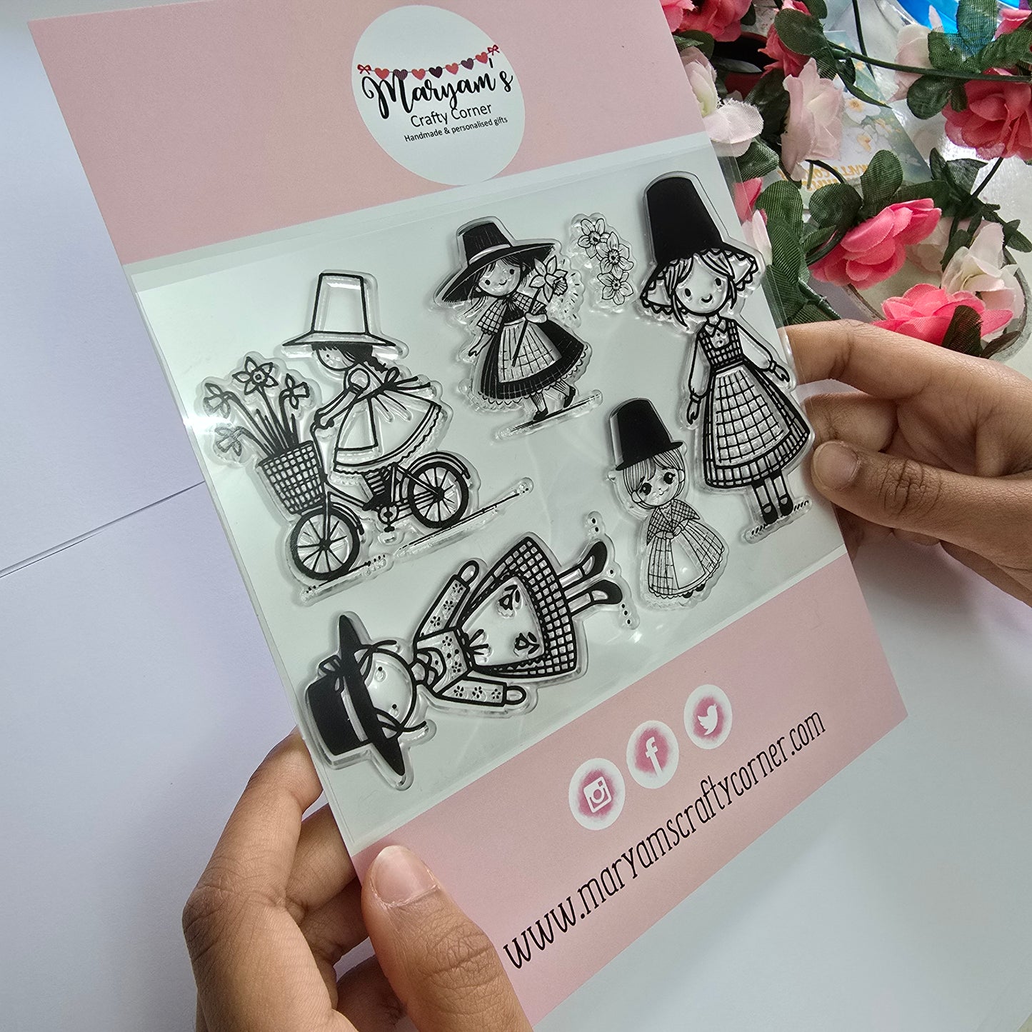 Welsh Lady Clear Stamp Set - Traditional Welsh Costume Designs for Card Making, Scrapbooking, Crafting, and Unique Handmade Projects