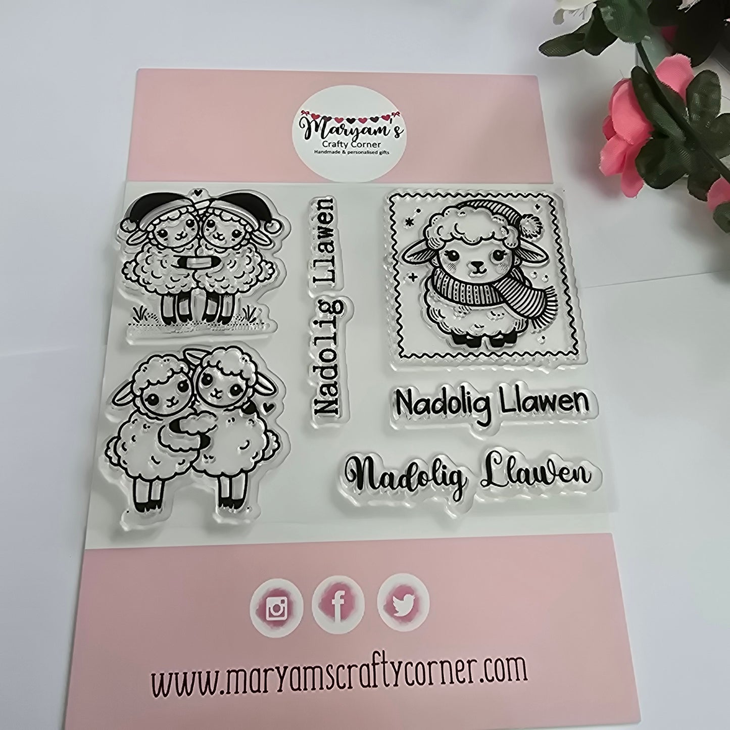 Welsh Christmas Clear Stamp Set - Nadolig Llawen Sheep Designs | Perfect for Card Making, Scrapbooking, Papercrafts, and Holiday Gift Tags