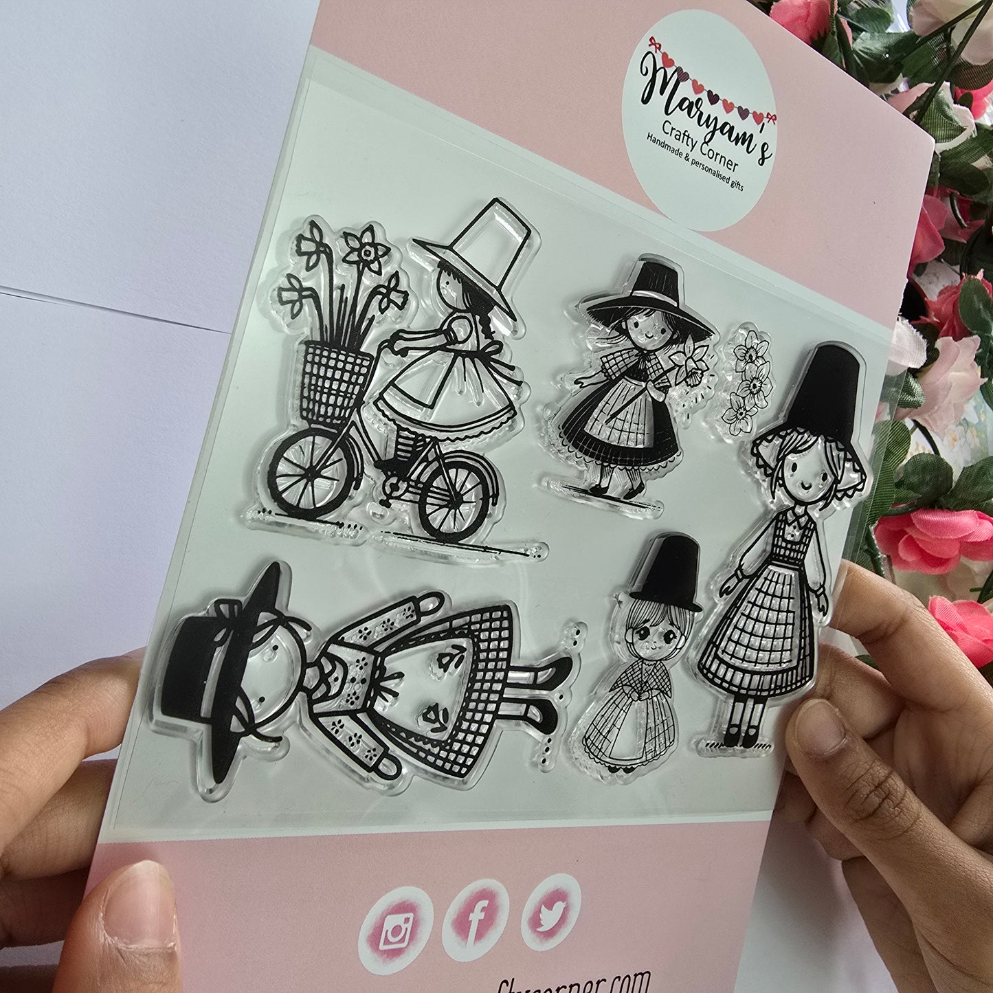 Welsh Lady Clear Stamp Set - Traditional Welsh Costume Designs for Card Making, Scrapbooking, Crafting, and Unique Handmade Projects