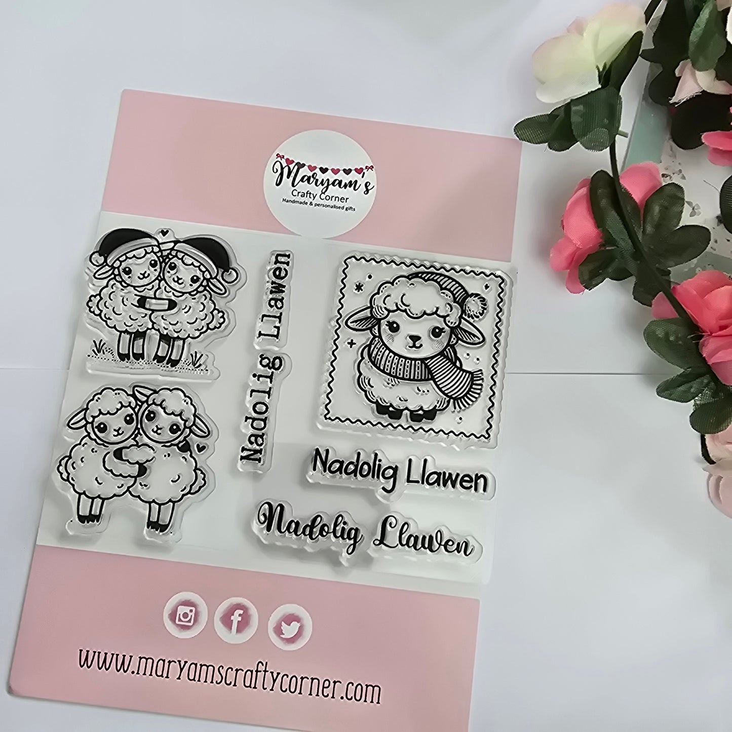 Welsh Christmas Clear Stamp Set - Nadolig Llawen Sheep Designs | Perfect for Card Making, Scrapbooking, Papercrafts, and Holiday Gift Tags