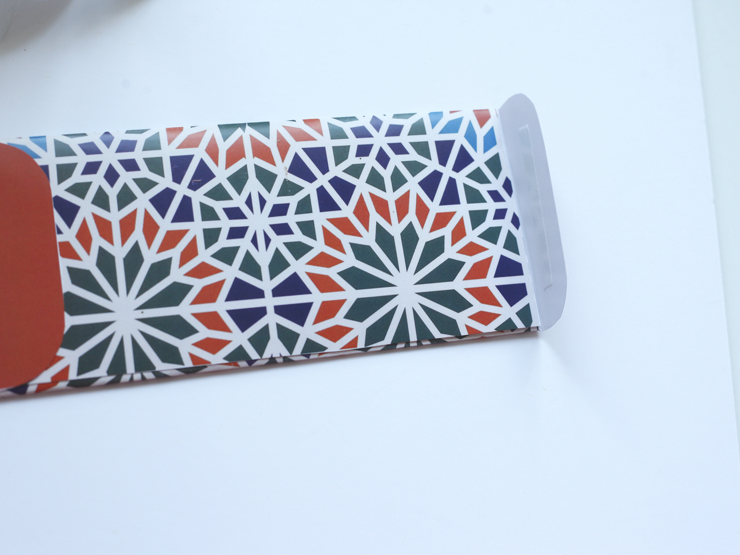 Orange Arabesque Pack of 6 Eid Mubarak Envelope in Arabic, Eid Money Packets For Eid day, Arabic Eid Mubarak font on Silk 170gsm envelope