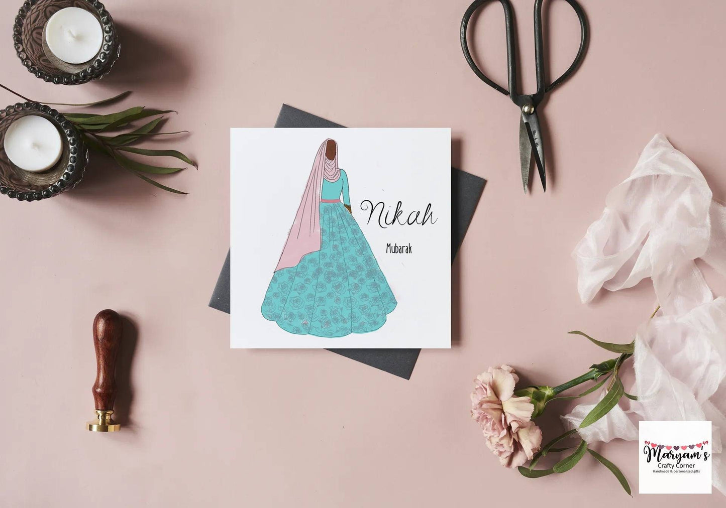 Nikah mubarak greeting card ideal for someone who is getting married