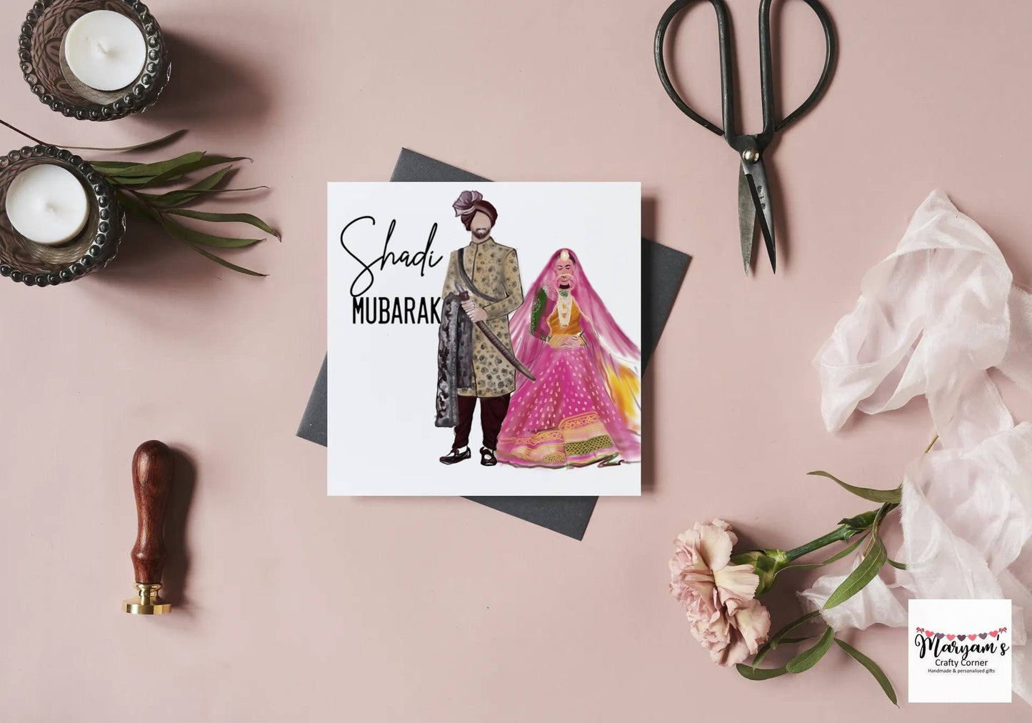 Sikh wedding card, Sikh shadi card, or can be used for indian and muslimw wedidngs