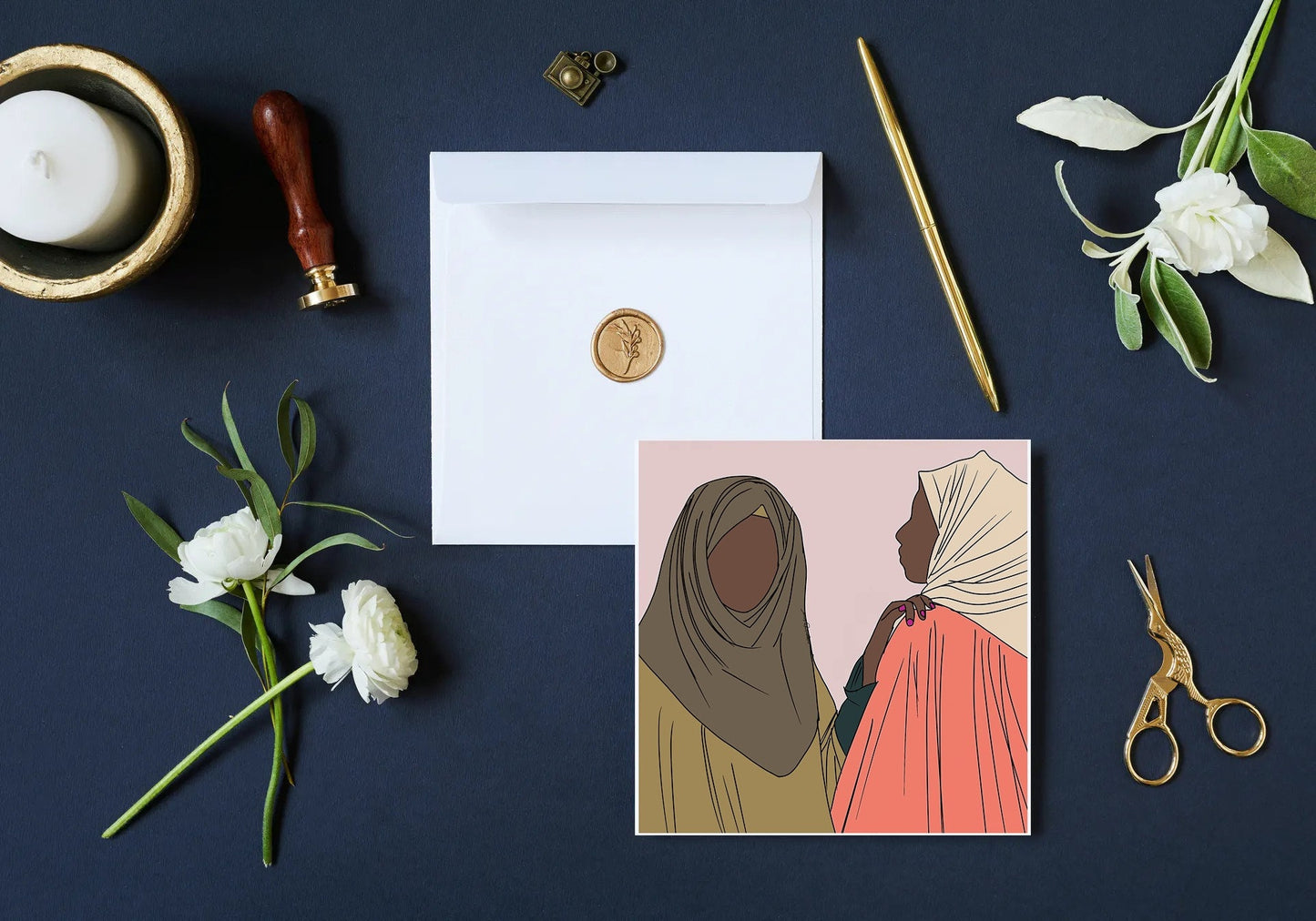 Hijabi Greeting cards for any occasion, can be given for Eid greetings, islamic greeting, muslim greeting or birthdays