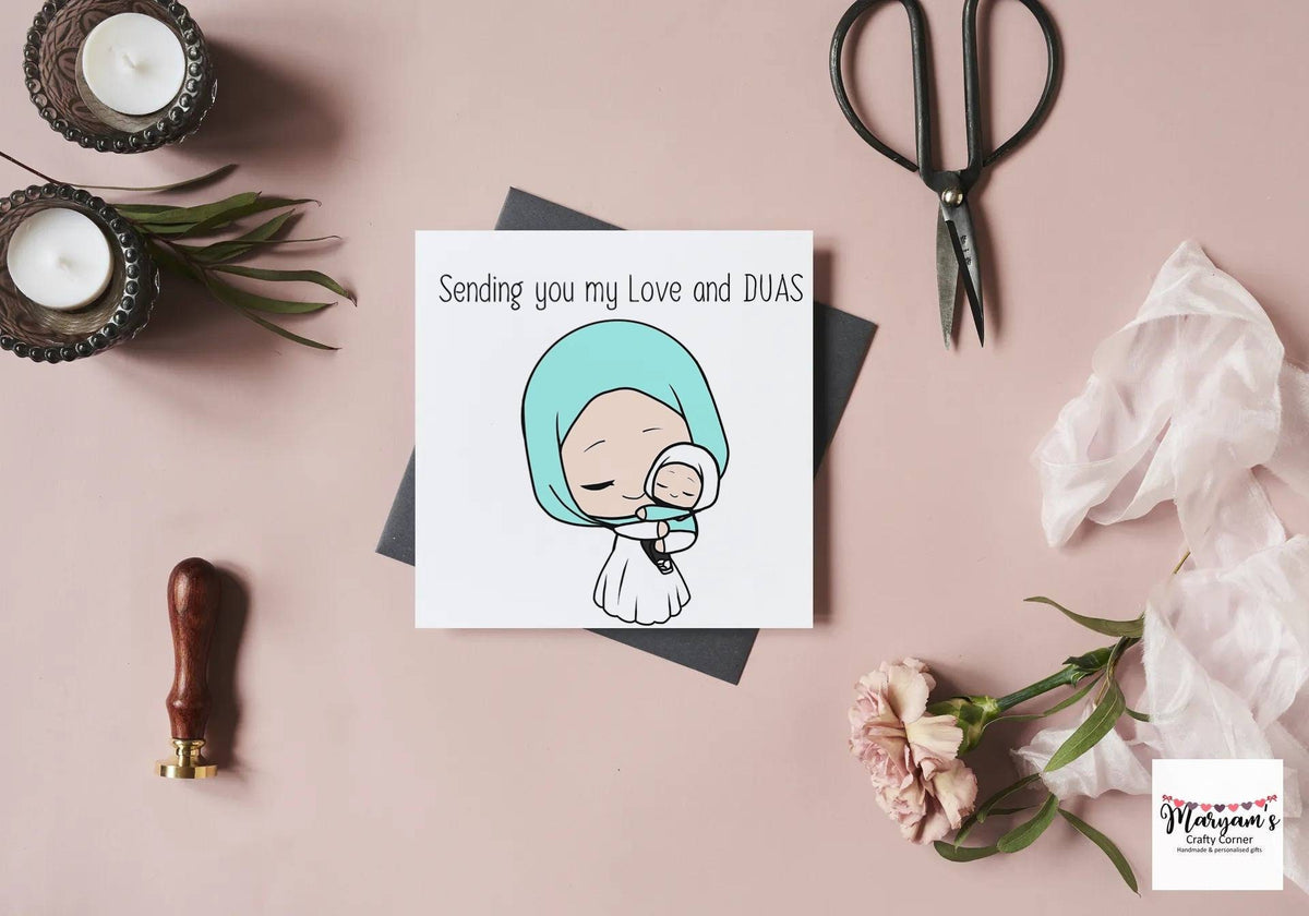 Hijabi woman with child greeting card perfect for any ocassion