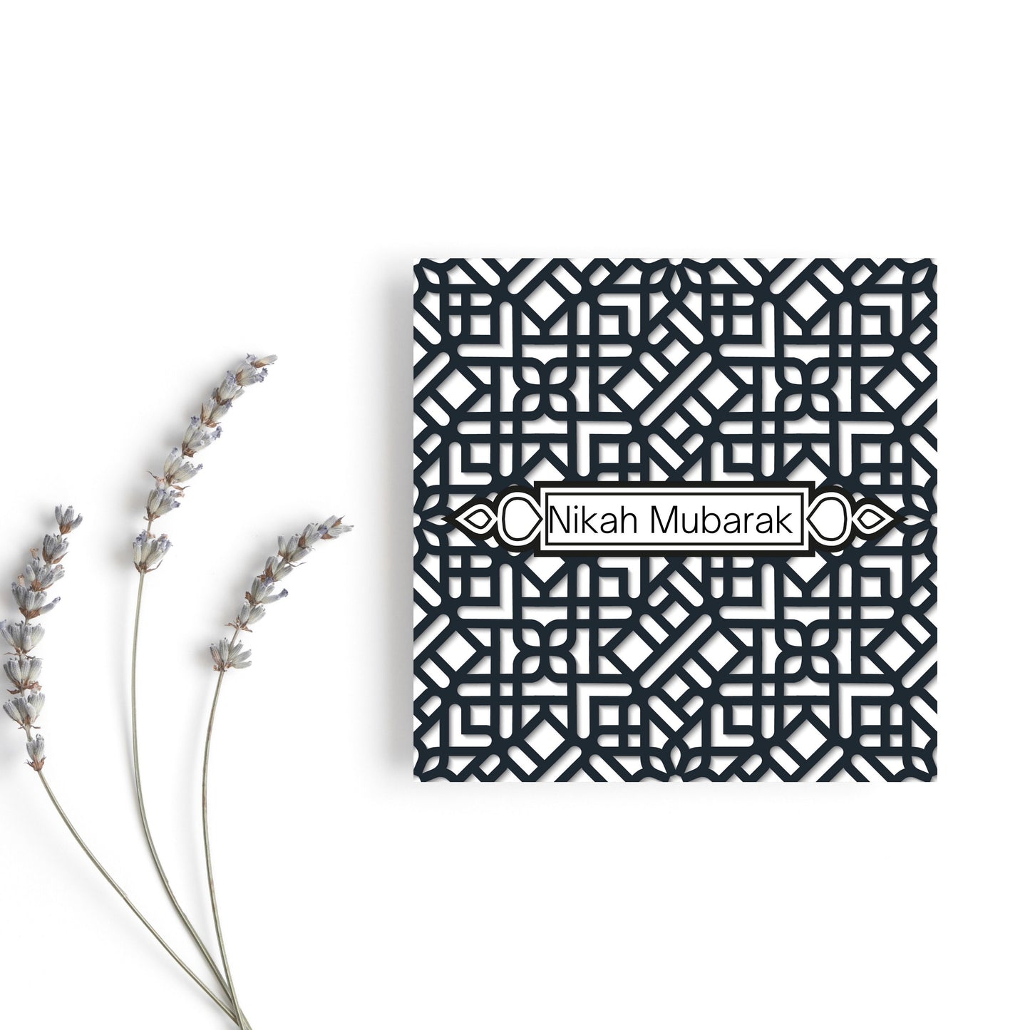 Nikah Mubarak Greeting card, ideal islamic greeting card in Black
