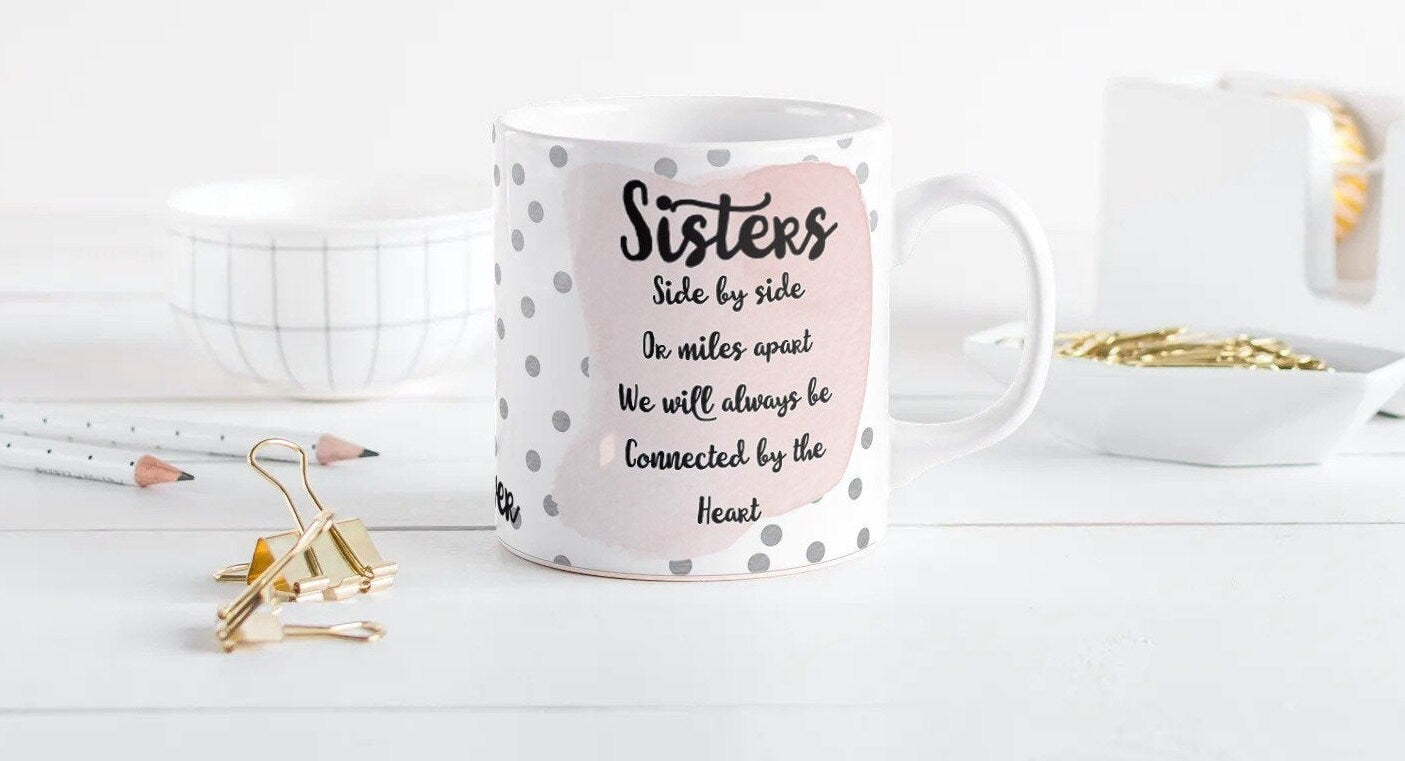Spotty Islamic Sister Hijabi Mugs, Islamic Arabic Mug, Best Sister Mug