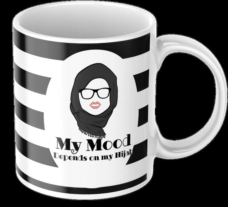 Black and white Hijabi Mug, Muslimah Hijabi Mug