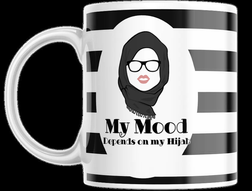 Black and white Hijabi Mug, Muslimah Hijabi Mug