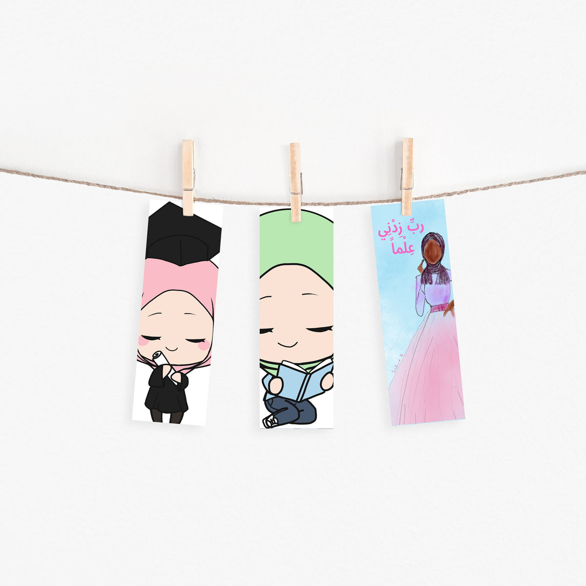 Isamic Bookmarks, Arabic muslim bookmarks for Quran, Booksmarks for eid gift or ramadan gifts. Hijabi bookmarks
