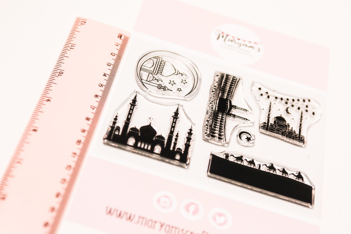 Pack of 6 Eid clear stamps for ramadan, eid islamic greeting cards, Perfect clear stamps celebrating eid & ramadan, wonderful crafting idea