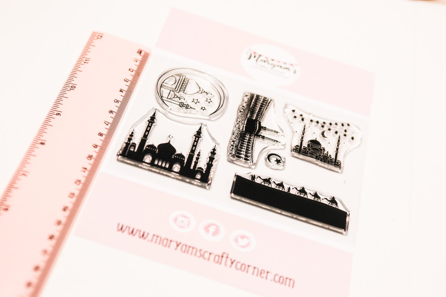 Pack of 6 Eid clear stamps for ramadan, eid islamic greeting cards, Perfect clear stamps celebrating eid & ramadan, wonderful crafting idea