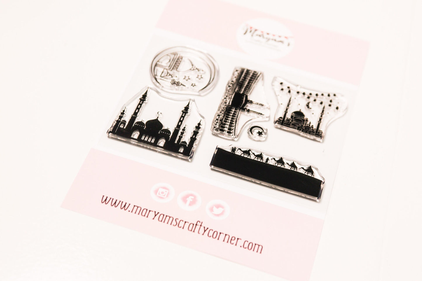Pack of 6 Eid clear stamps for ramadan, eid islamic greeting cards, Perfect clear stamps celebrating eid & ramadan, wonderful crafting idea