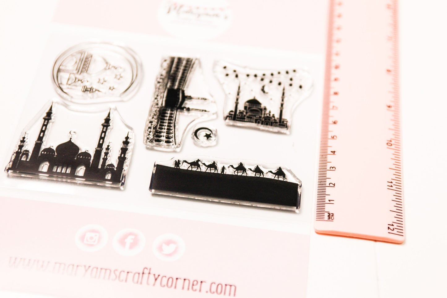 Pack of 6 Eid clear stamps for ramadan, eid islamic greeting cards, Perfect clear stamps celebrating eid & ramadan, wonderful crafting idea