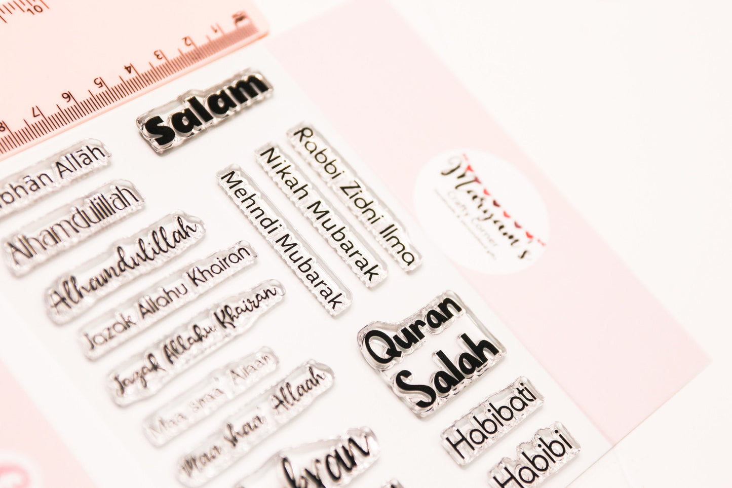 18 different small Arabic, islamic card making stamps, blank stamps for stamping cards and tags unmounted stamps
