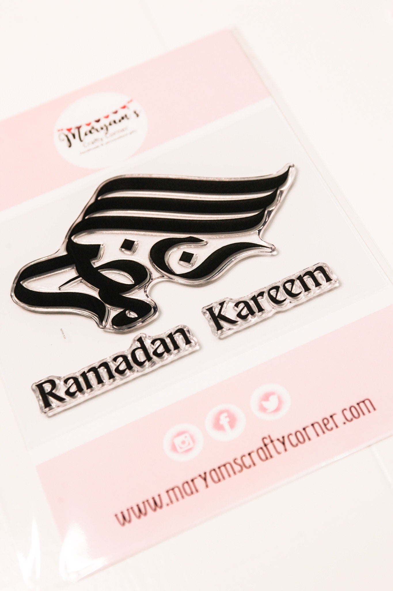 A6 packet of unmounted islamic greeting stamps Ramadan Kareem stamp. Calligraphy  english ramadan kareem. Ideal for making islamic Cards