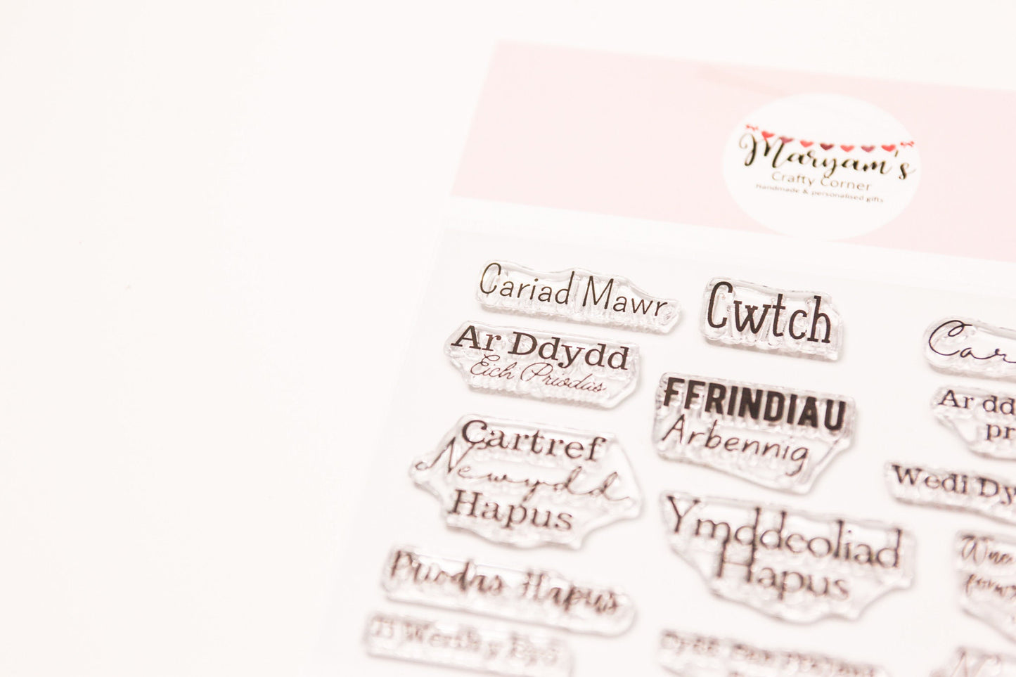 Selection of Welsh Stamps such as Cariad Mawr, Cwtch, Caru Ti, perfect for card making , making gifts