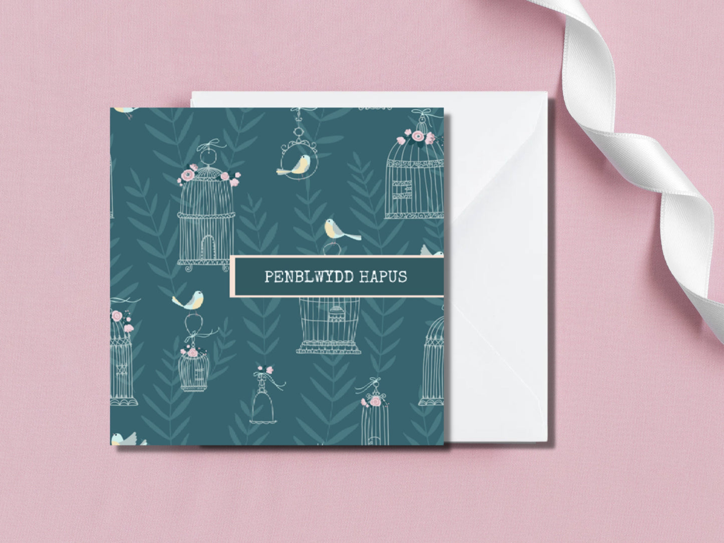 Welsh Penblwydd Hapus greeting card, 5 cards in a pack Welsh cards, 350gsm card with envelope 6inch by 6inch design