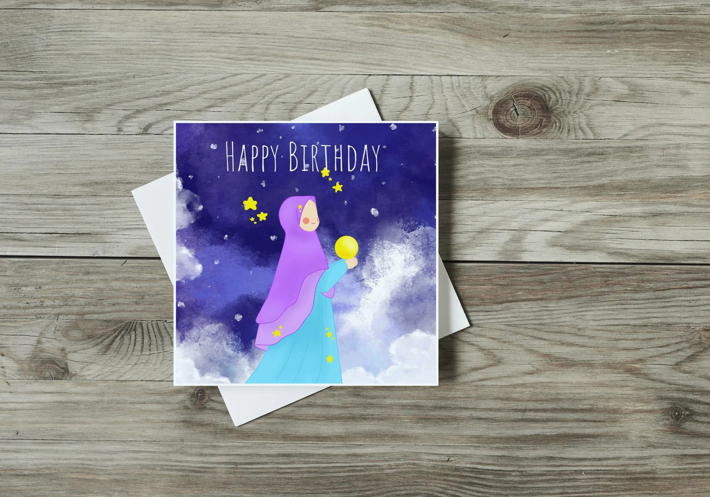 Islamic Happy Birthday Greeting card, Muslim Woman greeting card