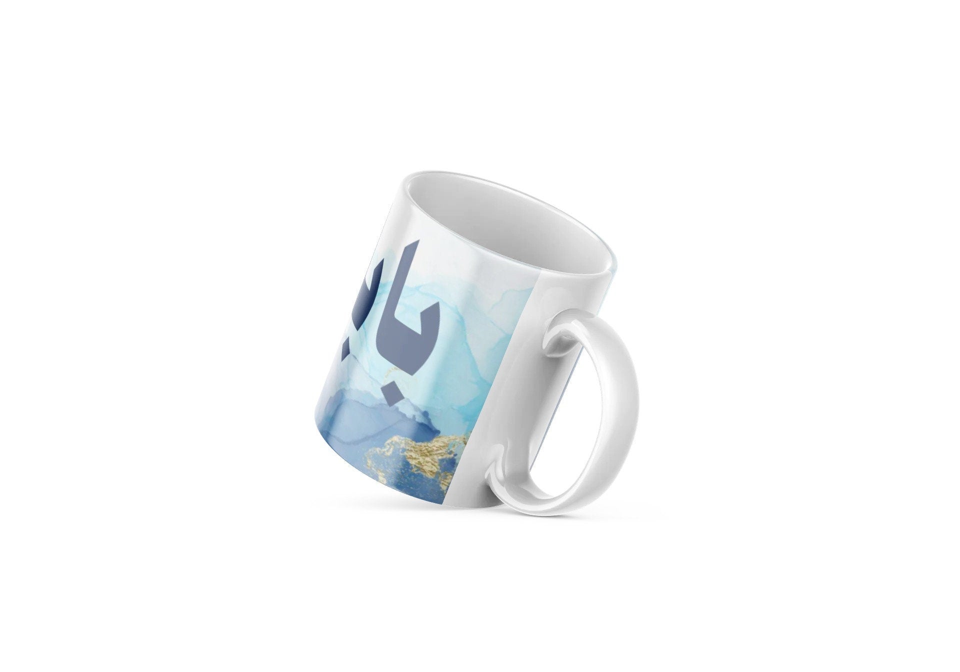 Blue Baba Mug in Arabic, Ideal dad mug for fathers day or birthday gifts