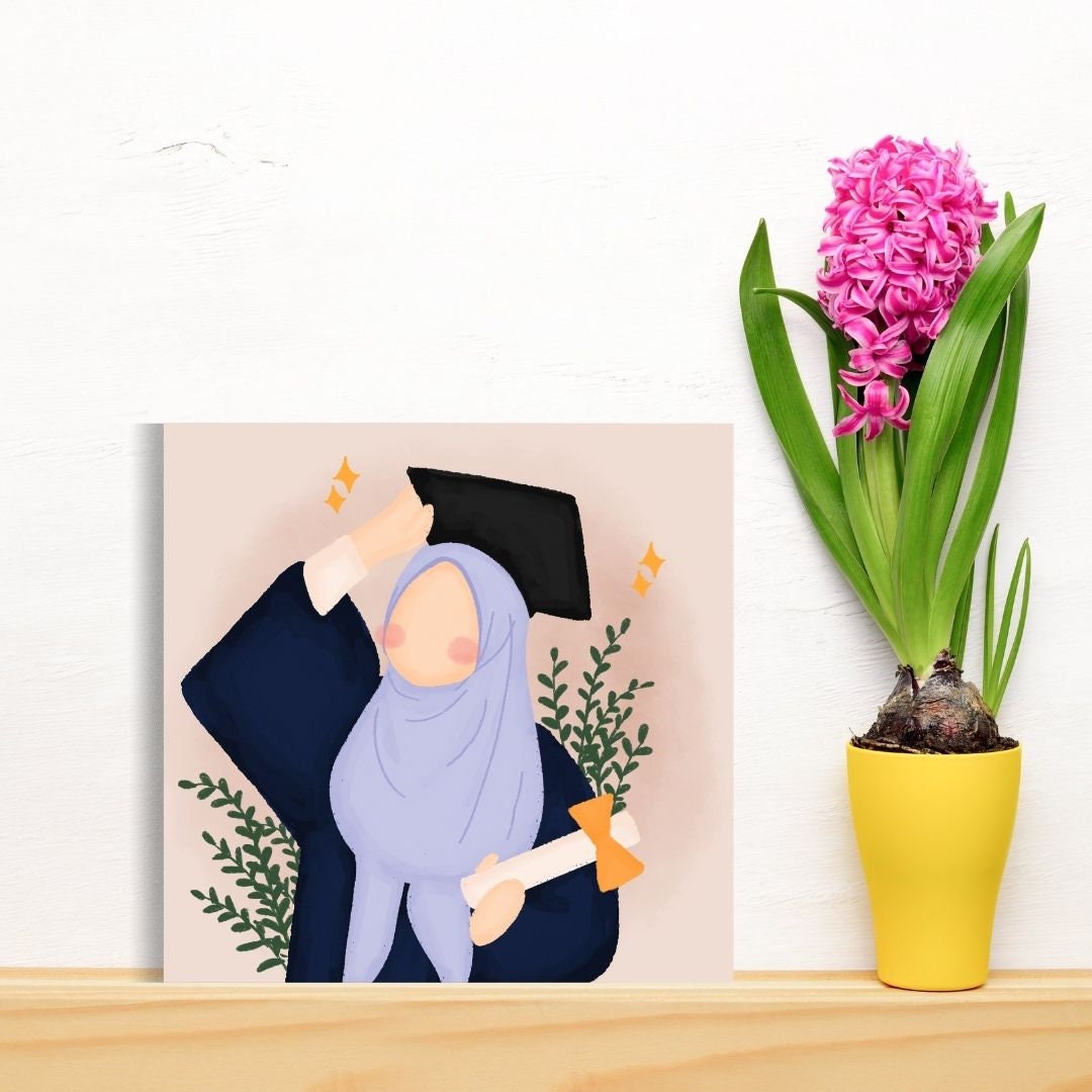 Muslim Graduate greeting card, Muslim in hijab greeting card for graduates