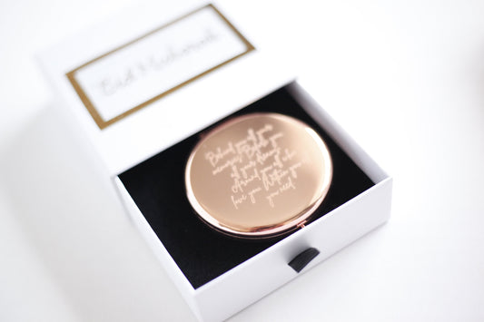 Gift box with mirror engraved gift inside, graduation gift, mothers day gift, islamic gifts, wedding gift box
