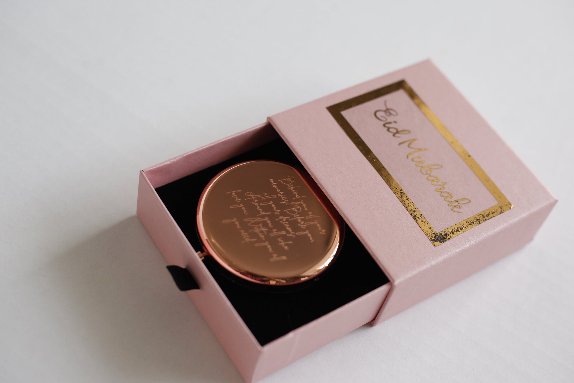 Gift box with mirror engraved gift inside, graduation gift, mothers day gift, islamic gifts, wedding gift box