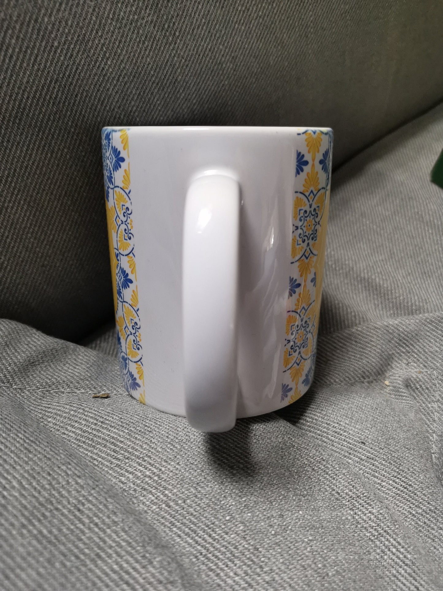 Yellow Morrocan Arabesque Fathers day Arabic Mug, Arabic personalised mug for dad, with Greeting card