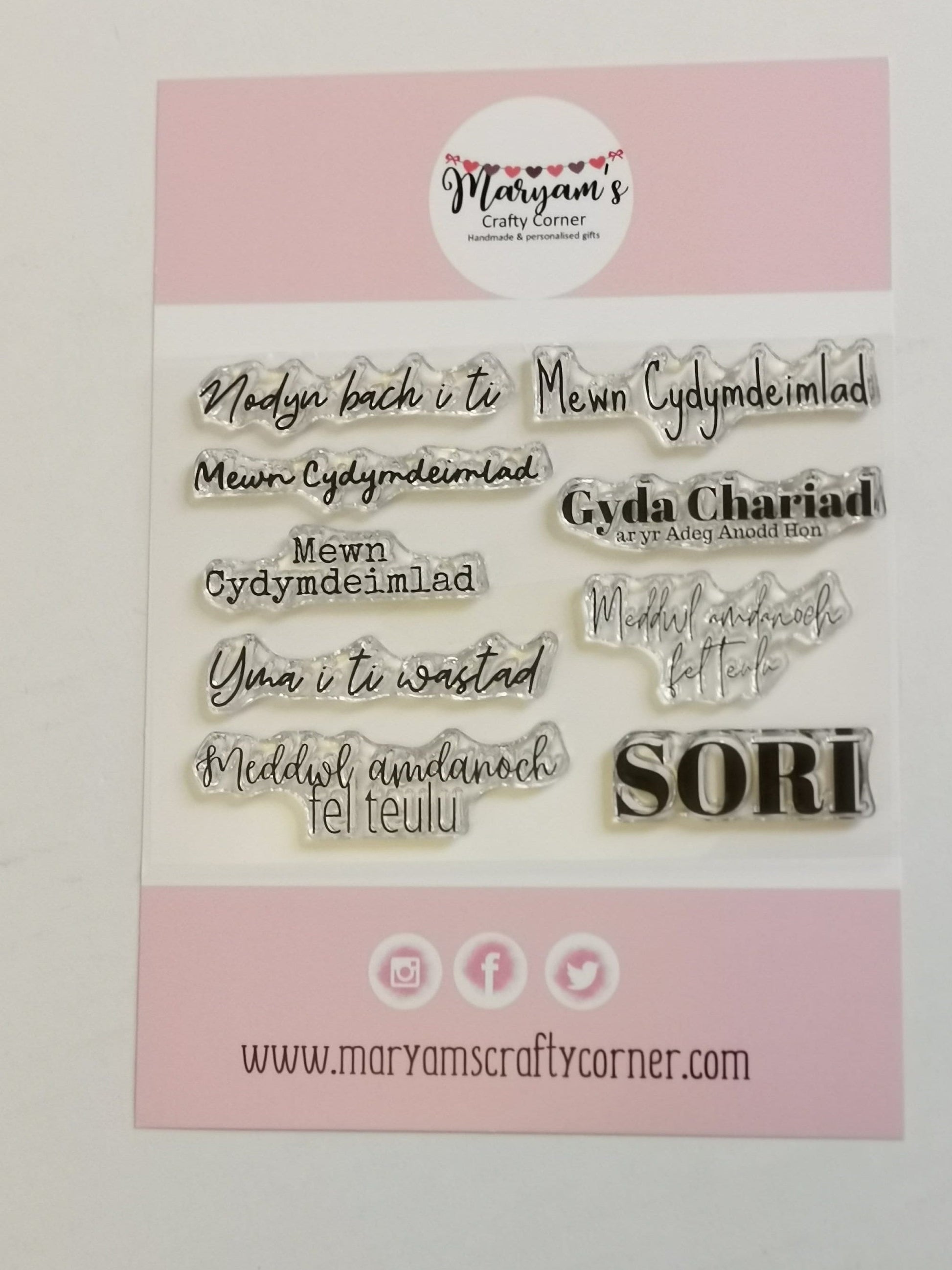 Welsh Stamps for making greeting cards , Meddwl amdanoch , SORI, Perfect A6 of welsh greetings for making cards, tags, your own tissue paper