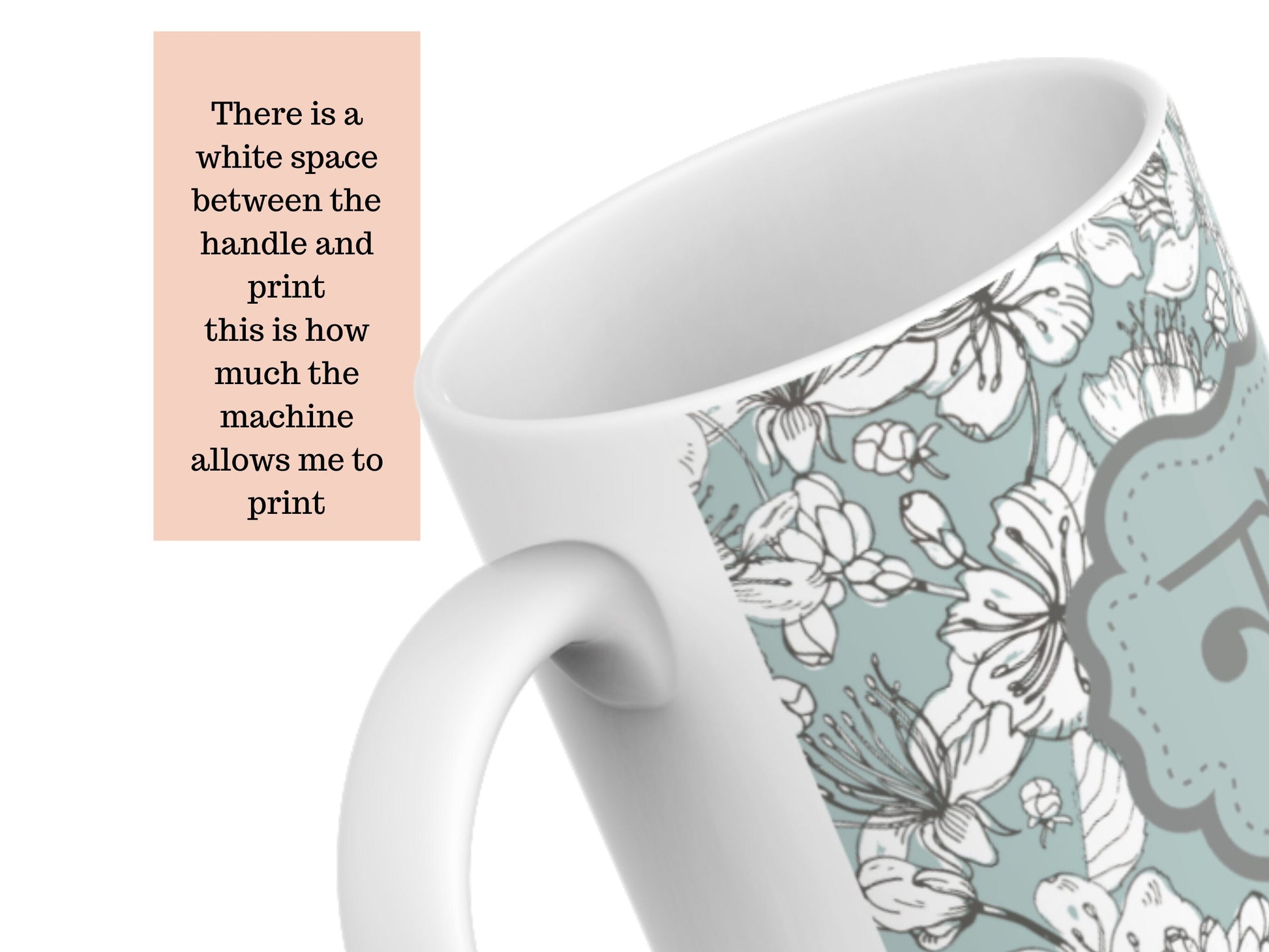 Lovely hint of mint green floral Nana nani bangla mug, perfect Eid gift for nana and nani, beautiful bangla mug set