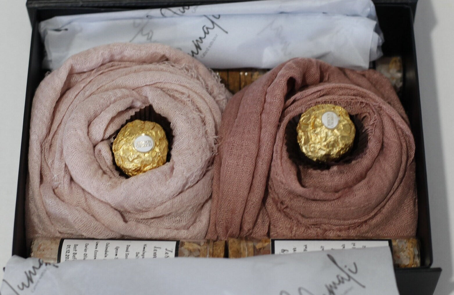 Hijab Gift Box Set with Distressed Edge Scarves and Handmade Bath Salts - Perfect for Eid or Any Occasion, Perfect gift for her on Eid