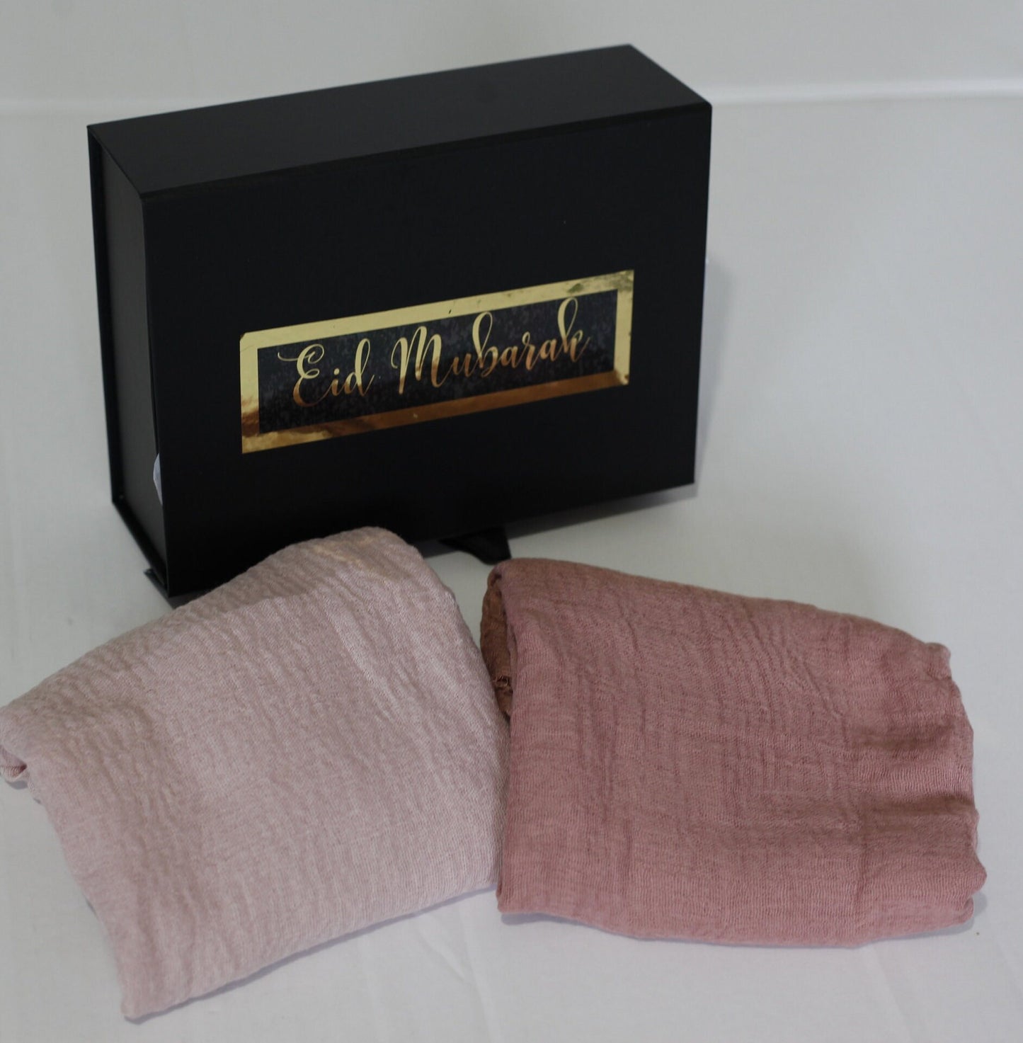 Hijab Gift Box Set with Distressed Edge Scarves and Handmade Bath Salts - Perfect for Eid or Any Occasion, Perfect gift for her on Eid