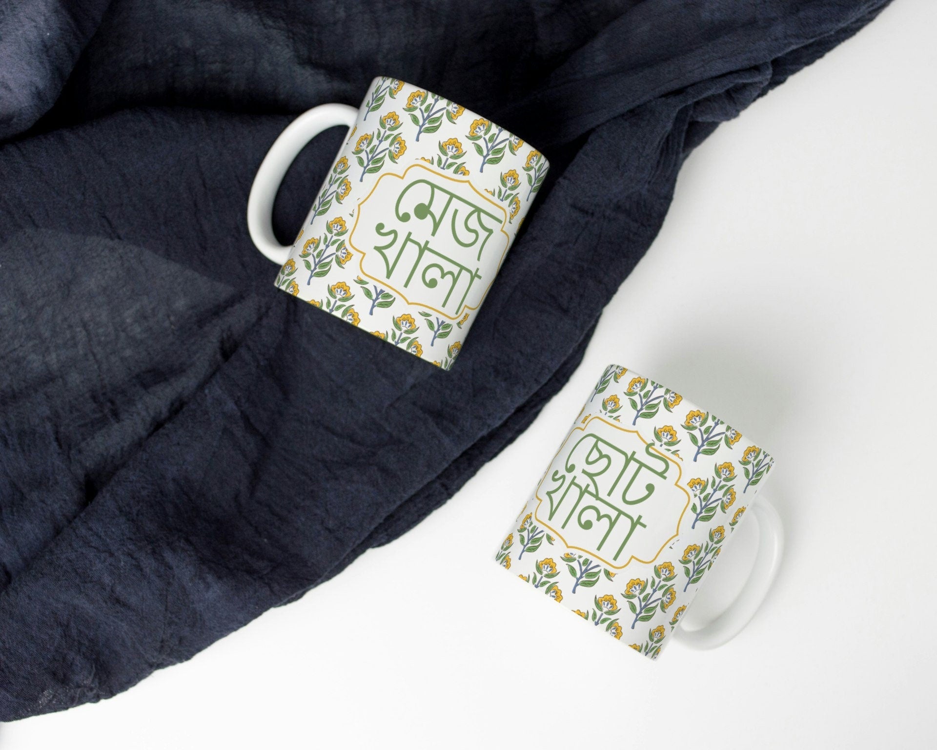 Bengali Mugs Mejo khala, suto khala boro khala, Aunt mugs in bangla design &lettering in Bangla font. Perfect gifts for wedding and birthday