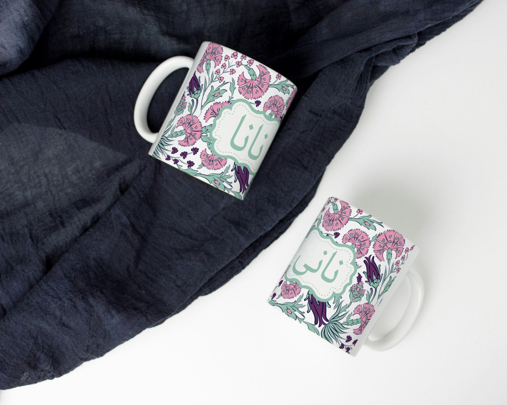 Urdu Mug with Traditional Ethnic Design Nani written in Urdu font, Nani or Nana Urdu font perfect coffee mug