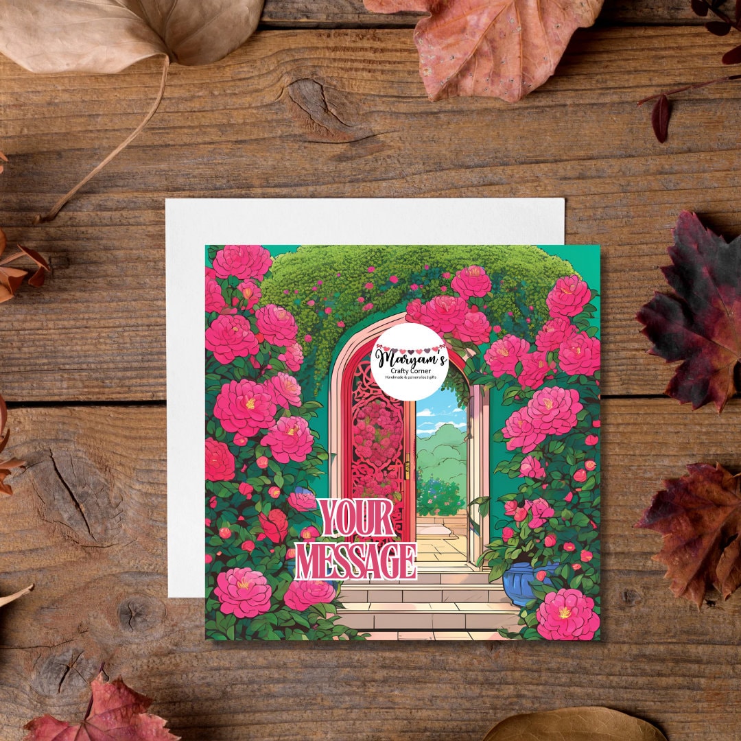 Pack of 3 greeting cards, add your own message, colourful doors greeting card, Bundle of 3 Festive Arabic Mabrook Cards for all ocassions