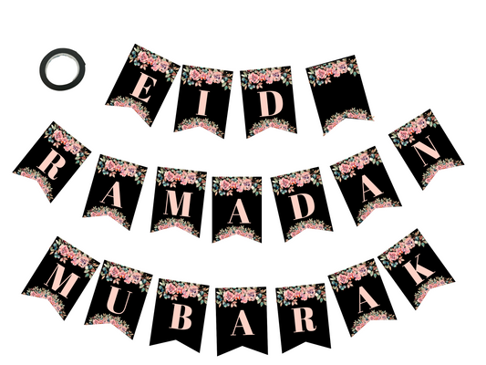 Handmade and hand cut interchangeable Eid Mubarak, Ramadan Mubarak banner perfect for Ramadan and Eid celebration and party